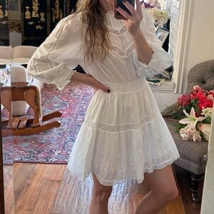 Elegant Loveshackfancy target prairie White Lace Dress